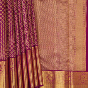 Pure Silk Pure Zari Magenta Kanjivaram Saree